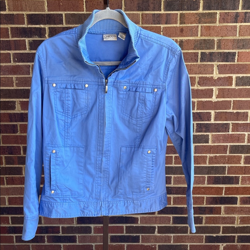 Chico's Light Blue Shirt Jacket